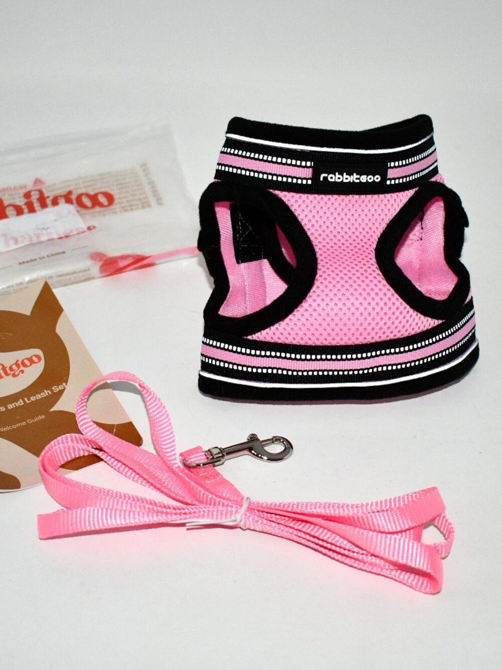rabbitgoo Cat Harness and Leash Set in PINK LARGE NWT Details: Material Nylon Fi